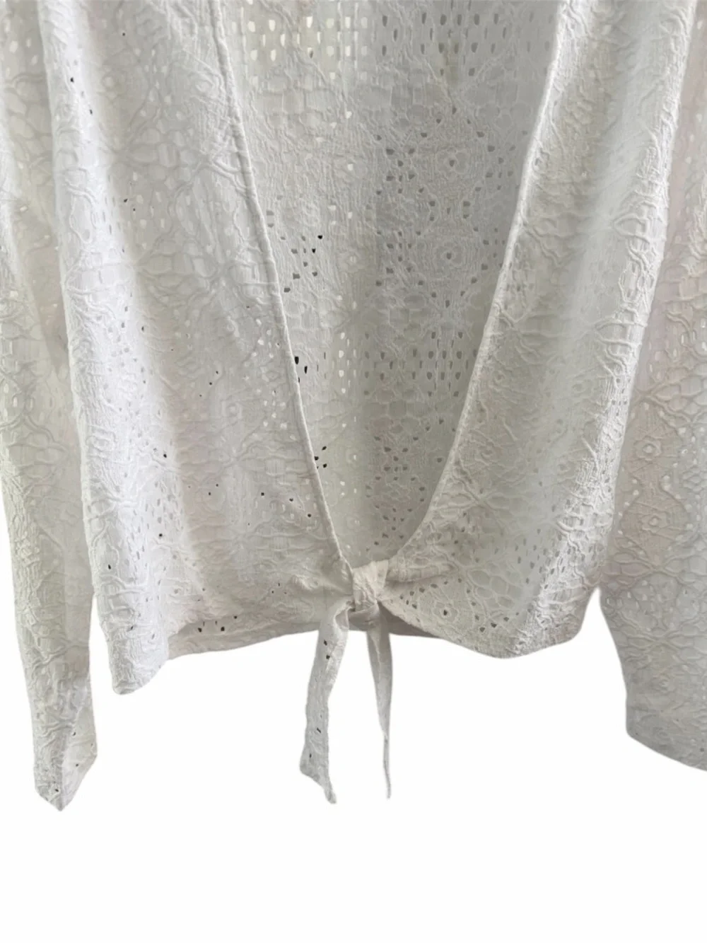 Harper White Eyelet Knit Cardigan NWOT